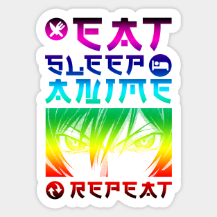 EAT SLEEP ANIME REPEAT Sticker